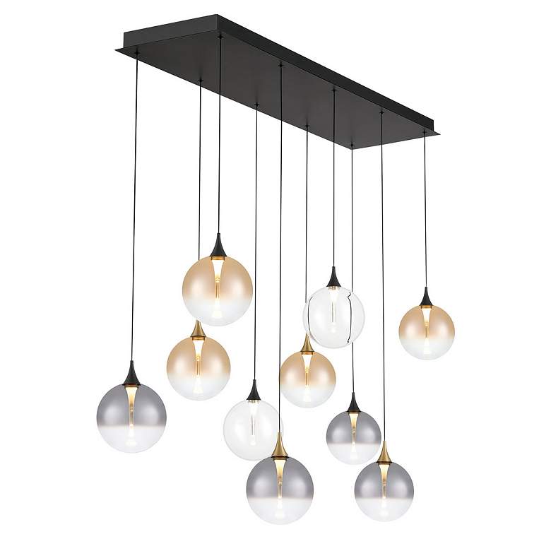 Image 2 Eurofase Iissa, Chandelier, 10-Light, 47", Gold-Black Mix, Mixed Glass more views