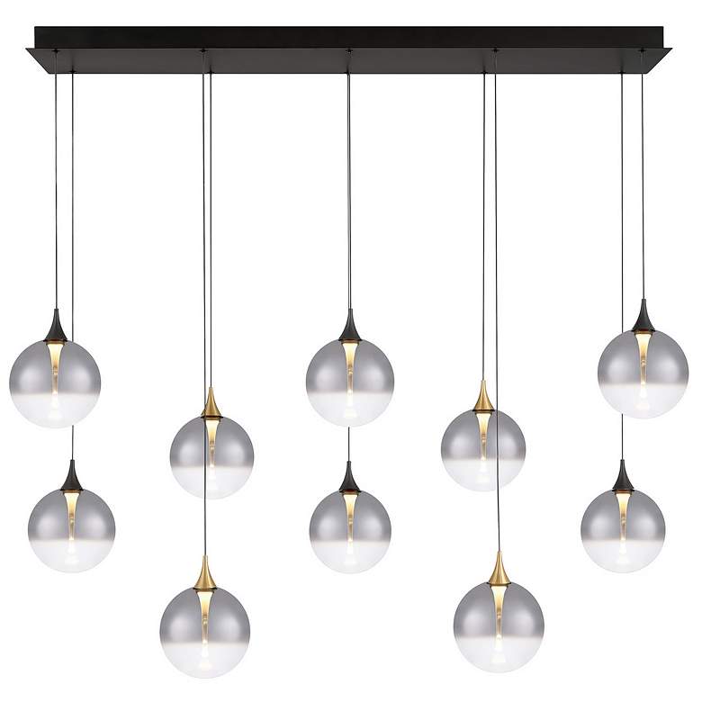 Image 1 Eurofase Iissa, Chandelier, 10-Light, 47", Gold-Black Mix, Smoked Glass