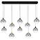 Eurofase Iissa, Chandelier, 10-Light, 47", Gold-Black Mix, Smoked Glass