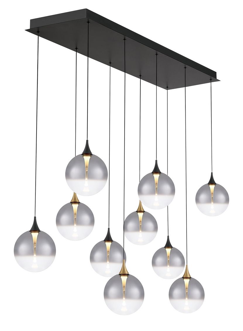 Image 2 Eurofase Iissa, Chandelier, 10-Light, 47", Gold-Black Mix, Smoked Glass more views