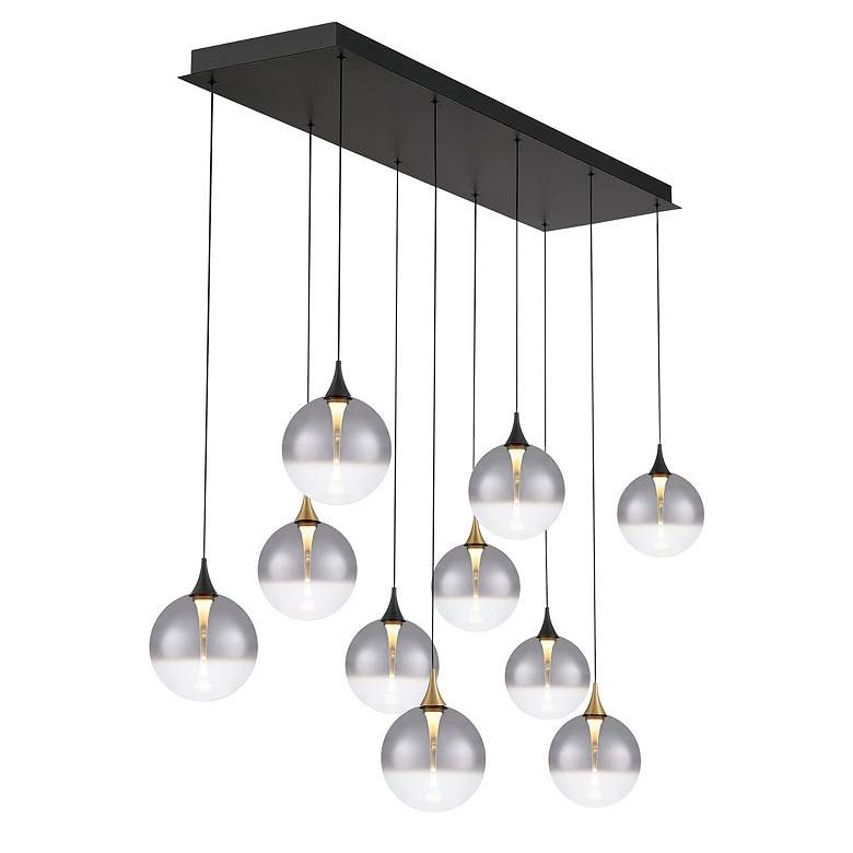 Image 2 Eurofase Iissa, Chandelier, 10-Light, 47", Gold-Black Mix, Smoked Glass more views