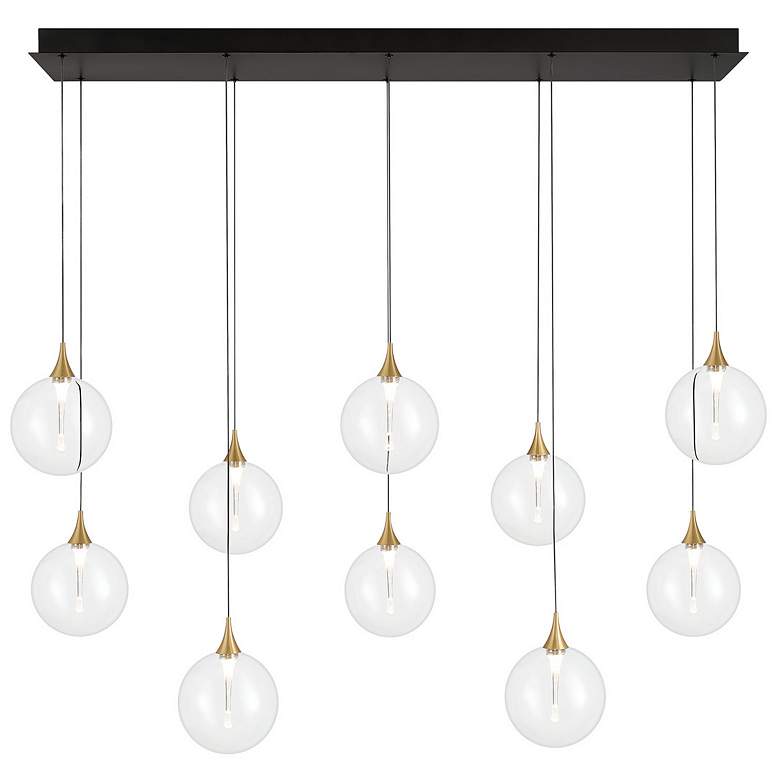 Image 1 Eurofase Iissa, Chandelier, 10-Light, 47", Gold, Clear Glass
