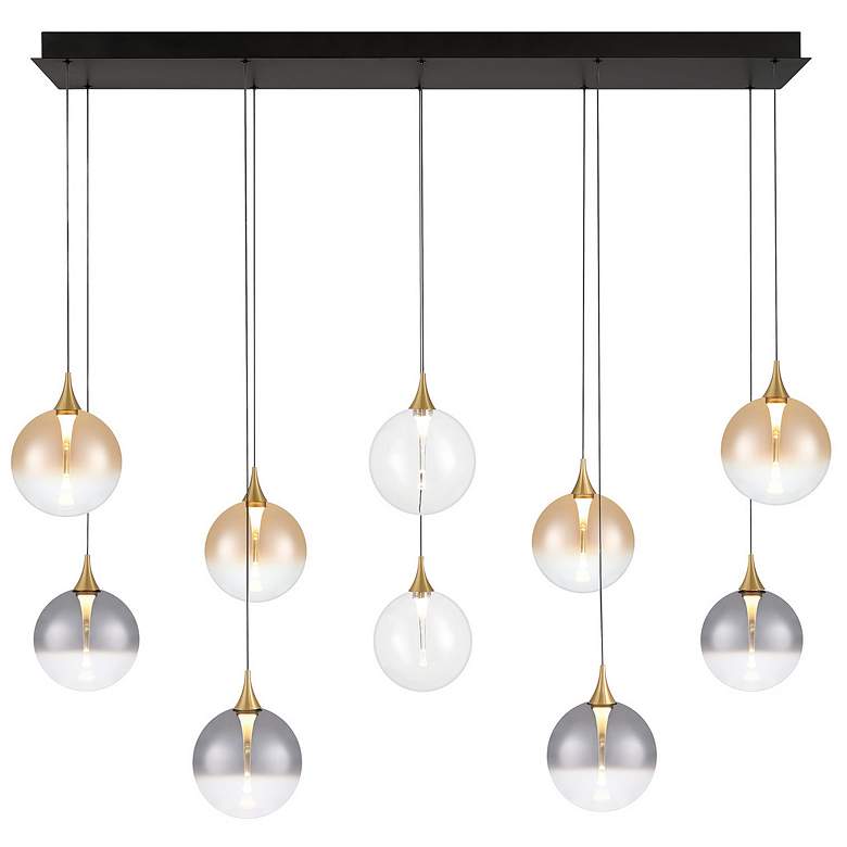Image 1 Eurofase Iissa, Chandelier, 10-Light, 47", Gold, Mixed Glass