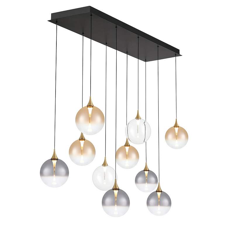 Image 2 Eurofase Iissa, Chandelier, 10-Light, 47", Gold, Mixed Glass more views