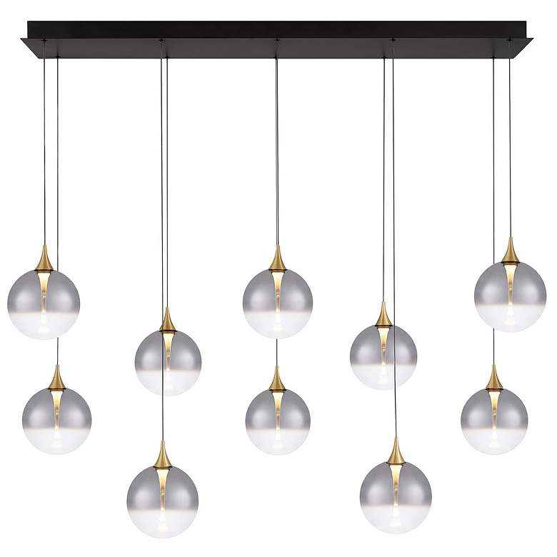 Image 1 Eurofase Iissa, Chandelier, 10-Light, 47", Gold, Smoked Glass