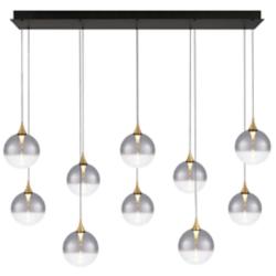 Eurofase Iissa, Chandelier, 10-Light, 47", Gold, Smoked Glass