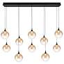 1_Eurofase Iissa, Chandelier, 10-Light, 47", Matte Black, Amber Glass