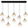Eurofase Iissa, Chandelier, 10-Light, 47", Matte Black, Amber Glass