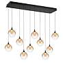 2_Eurofase Iissa, Chandelier, 10-Light, 47", Matte Black, Amber Glass more views