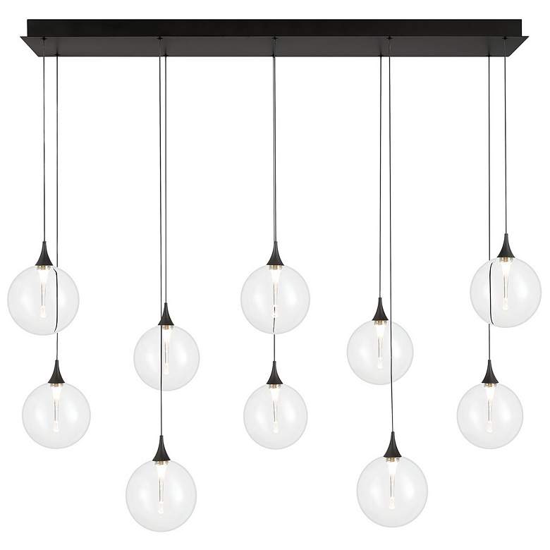 Image 1 Eurofase Iissa, Chandelier, 10-Light, 47", Matte Black, Clear Glass