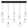 1_Eurofase Iissa, Chandelier, 10-Light, 47", Matte Black, Clear Glass