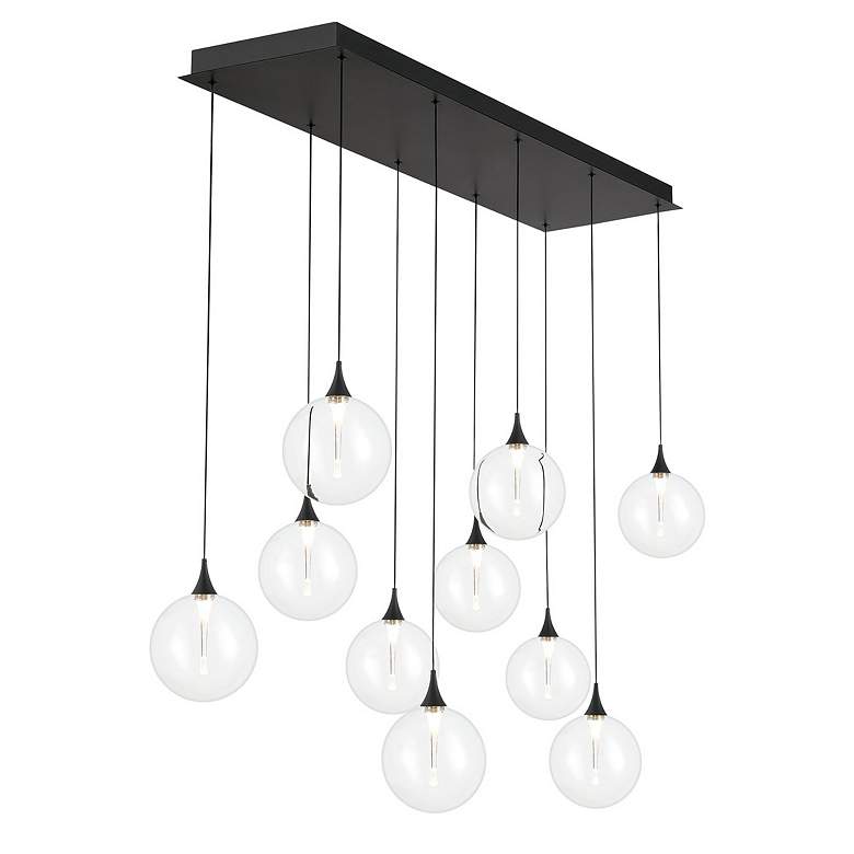 Image 2 Eurofase Iissa, Chandelier, 10-Light, 47", Matte Black, Clear Glass more views