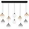Eurofase Iissa, Chandelier, 10-Light, 47", Matte Black, Mixed Glass
