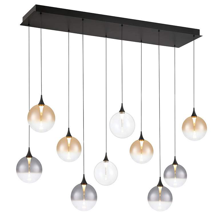 Image 2 Eurofase Iissa, Chandelier, 10-Light, 47", Matte Black, Mixed Glass more views