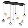 2_Eurofase Iissa, Chandelier, 10-Light, 47", Matte Black, Mixed Glass more views