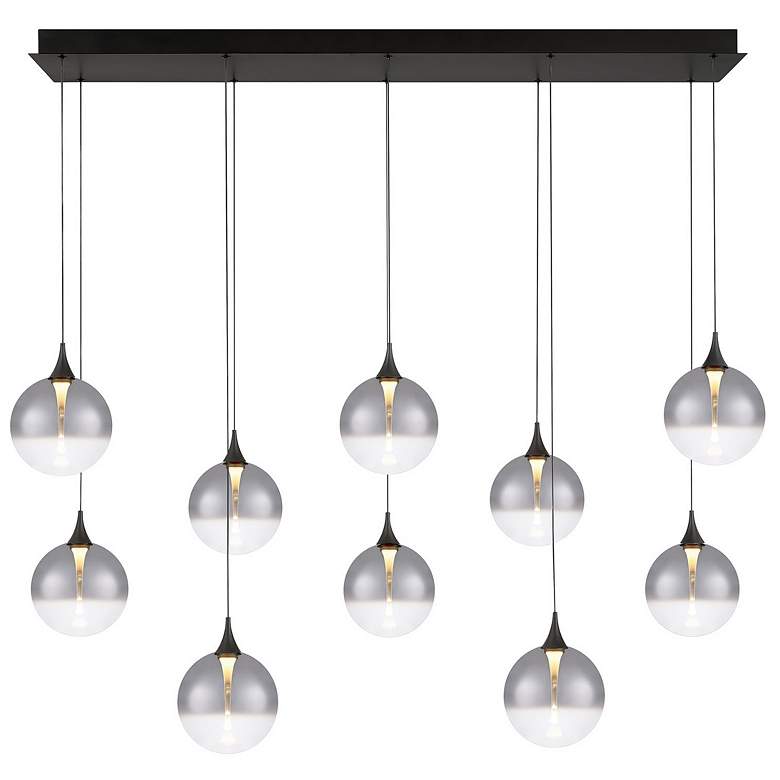 Image 1 Eurofase Iissa, Chandelier, 10-Light, 47", Matte Black, Smoked Glass