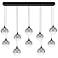 Eurofase Iissa, Chandelier, 10-Light, 47", Matte Black, Smoked Glass