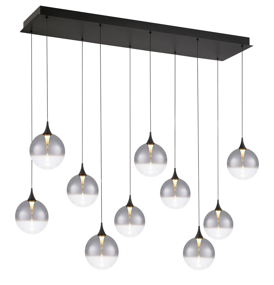 Image 2 Eurofase Iissa, Chandelier, 10-Light, 47", Matte Black, Smoked Glass more views