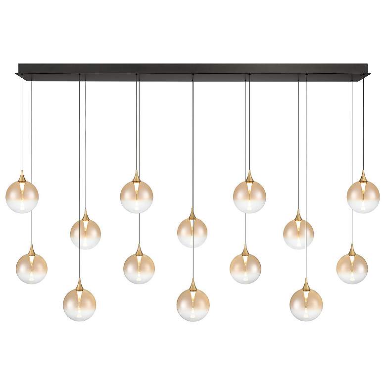 Image 1 Eurofase Iissa, Chandelier, 14-Light, 72", Gold, Amber Glass