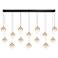 Eurofase Iissa, Chandelier, 14-Light, 72", Gold, Amber Glass