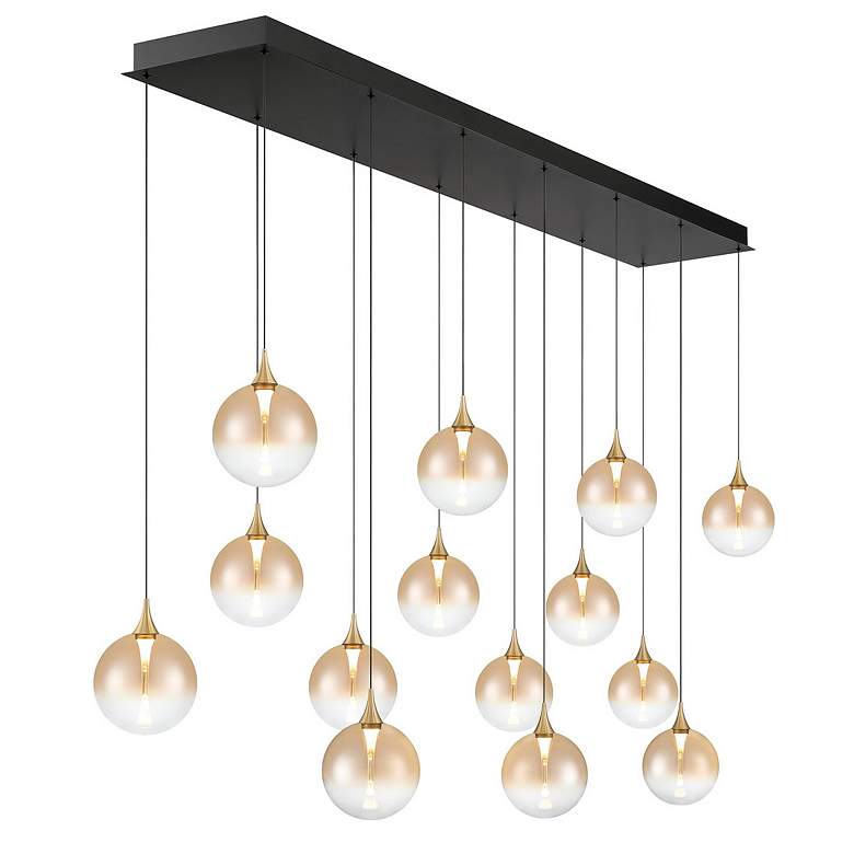 Image 2 Eurofase Iissa, Chandelier, 14-Light, 72", Gold, Amber Glass more views