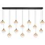 1_Eurofase Iissa, Chandelier, 14-Light, 72", Gold-Black Mix, Amber Glass
