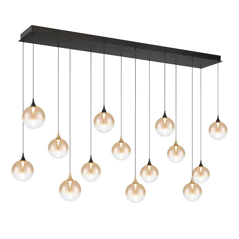Image 2 Eurofase Iissa, Chandelier, 14-Light, 72", Gold-Black Mix, Amber Glass more views