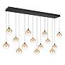 2_Eurofase Iissa, Chandelier, 14-Light, 72", Gold-Black Mix, Amber Glass more views