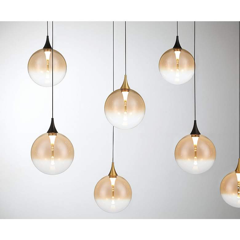 Image 3 Eurofase Iissa, Chandelier, 14-Light, 72", Gold-Black Mix, Amber Glass more views