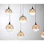 3_Eurofase Iissa, Chandelier, 14-Light, 72", Gold-Black Mix, Amber Glass more views