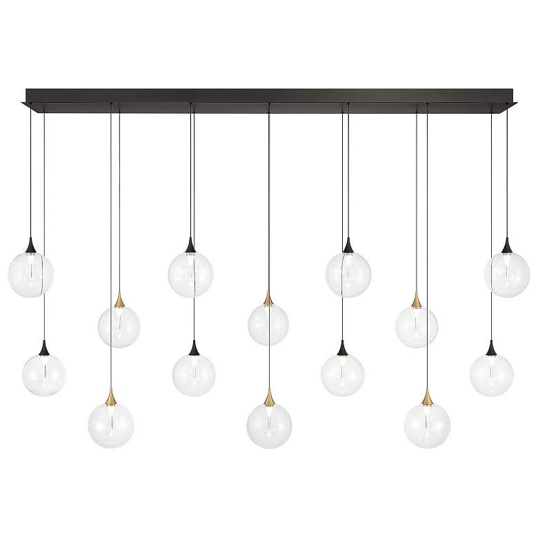 Image 1 Eurofase Iissa, Chandelier, 14-Light, 72", Gold-Black Mix, Clear Glass