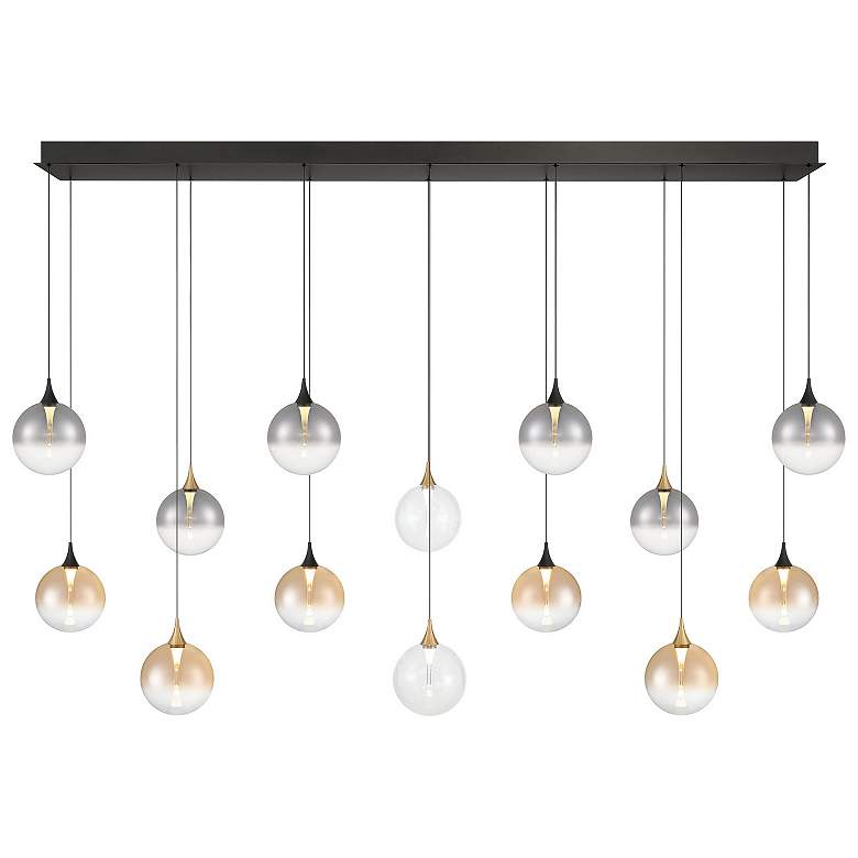 Image 1 Eurofase Iissa, Chandelier, 14-Light, 72", Gold-Black Mix, Mixed Glass