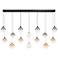 Eurofase Iissa, Chandelier, 14-Light, 72", Gold-Black Mix, Mixed Glass