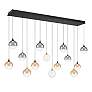 2_Eurofase Iissa, Chandelier, 14-Light, 72", Gold-Black Mix, Mixed Glass more views