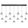 1_Eurofase Iissa, Chandelier, 14-Light, 72", Gold-Black Mix, Smoked Glass