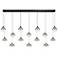 Eurofase Iissa, Chandelier, 14-Light, 72", Gold-Black Mix, Smoked Glass
