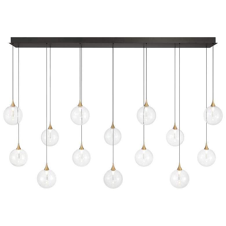 Image 1 Eurofase Iissa, Chandelier, 14-Light, 72", Gold, Clear Glass