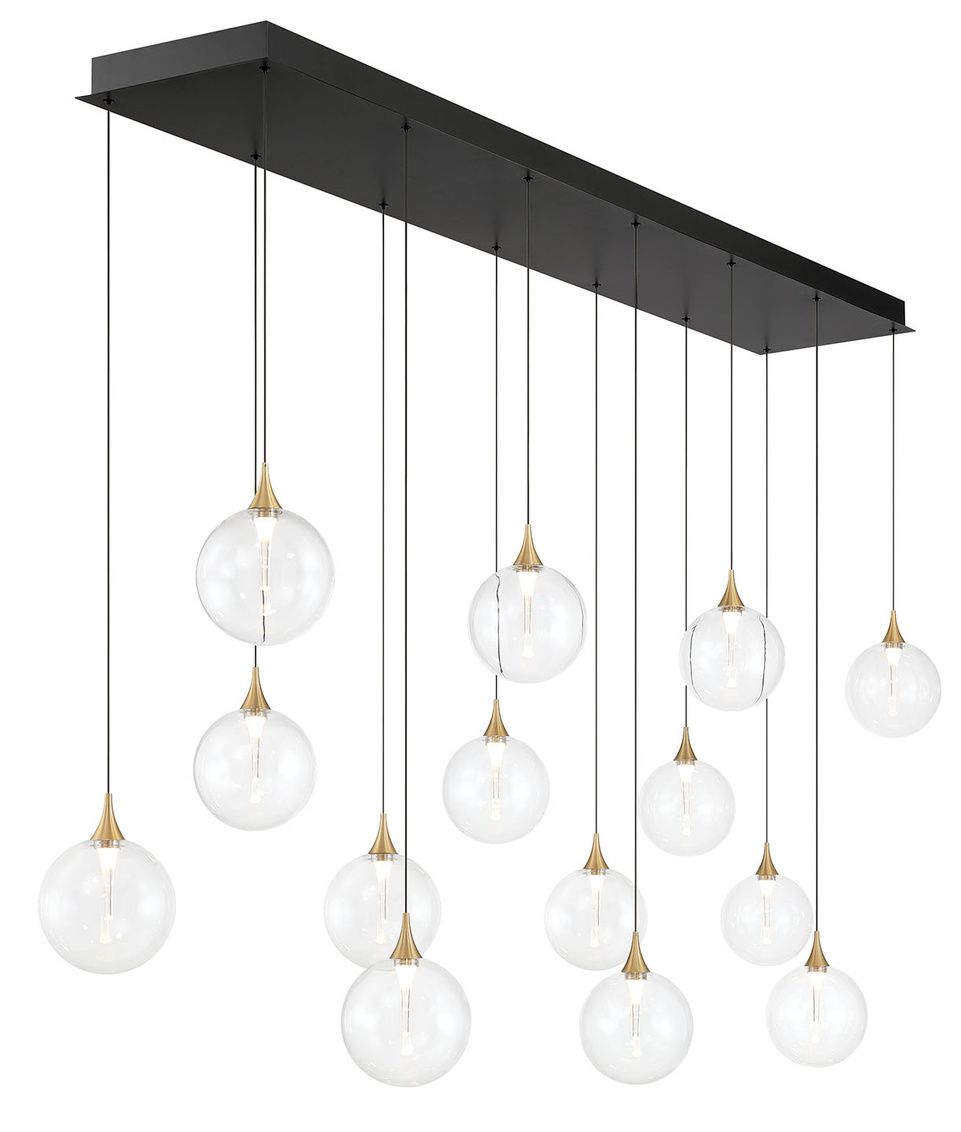 Image 2 Eurofase Iissa, Chandelier, 14-Light, 72", Gold, Clear Glass more views