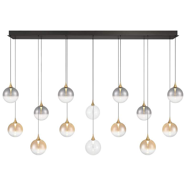 Image 1 Eurofase Iissa, Chandelier, 14-Light, 72", Gold, Mixed Glass