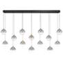 1_Eurofase Iissa, Chandelier, 14-Light, 72", Gold, Smoked Glass