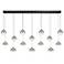 Eurofase Iissa, Chandelier, 14-Light, 72", Gold, Smoked Glass
