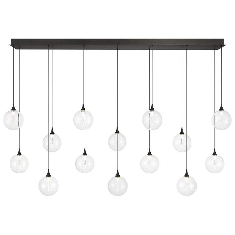 Image 1 Eurofase Iissa, Chandelier, 14-Light, 72", Matte Black, Clear Glass