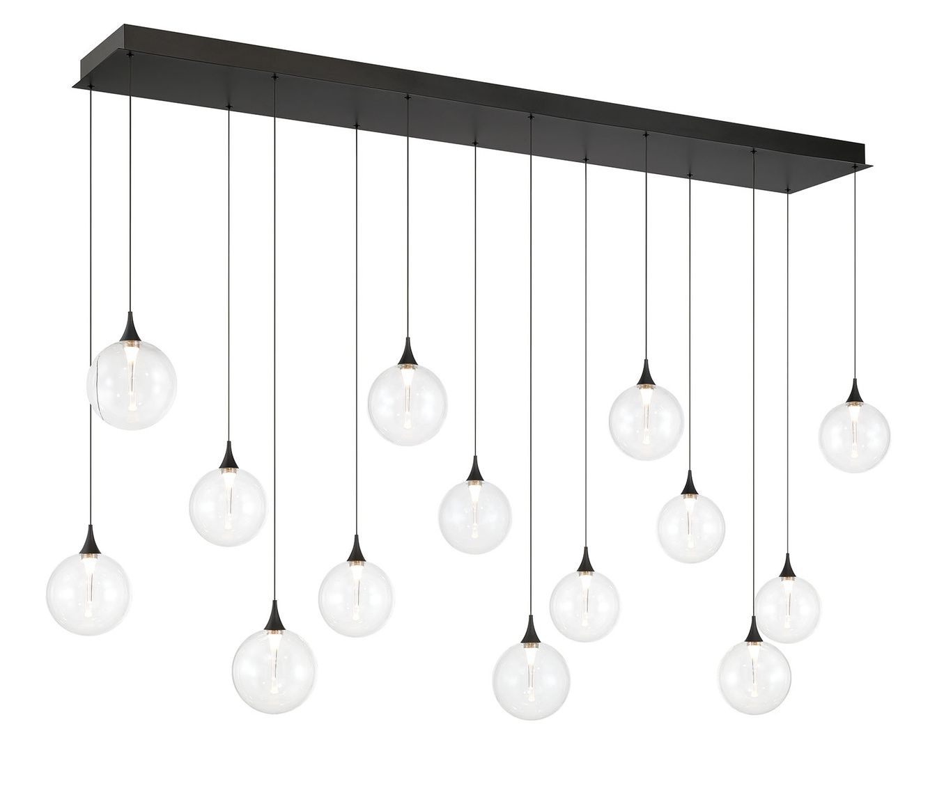 Image 2 Eurofase Iissa, Chandelier, 14-Light, 72", Matte Black, Clear Glass more views
