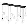 2_Eurofase Iissa, Chandelier, 14-Light, 72", Matte Black, Clear Glass more views