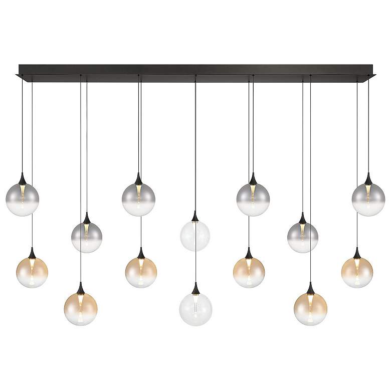 Image 1 Eurofase Iissa, Chandelier, 14-Light, 72", Matte Black, Mixed Glass