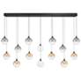1_Eurofase Iissa, Chandelier, 14-Light, 72", Matte Black, Mixed Glass