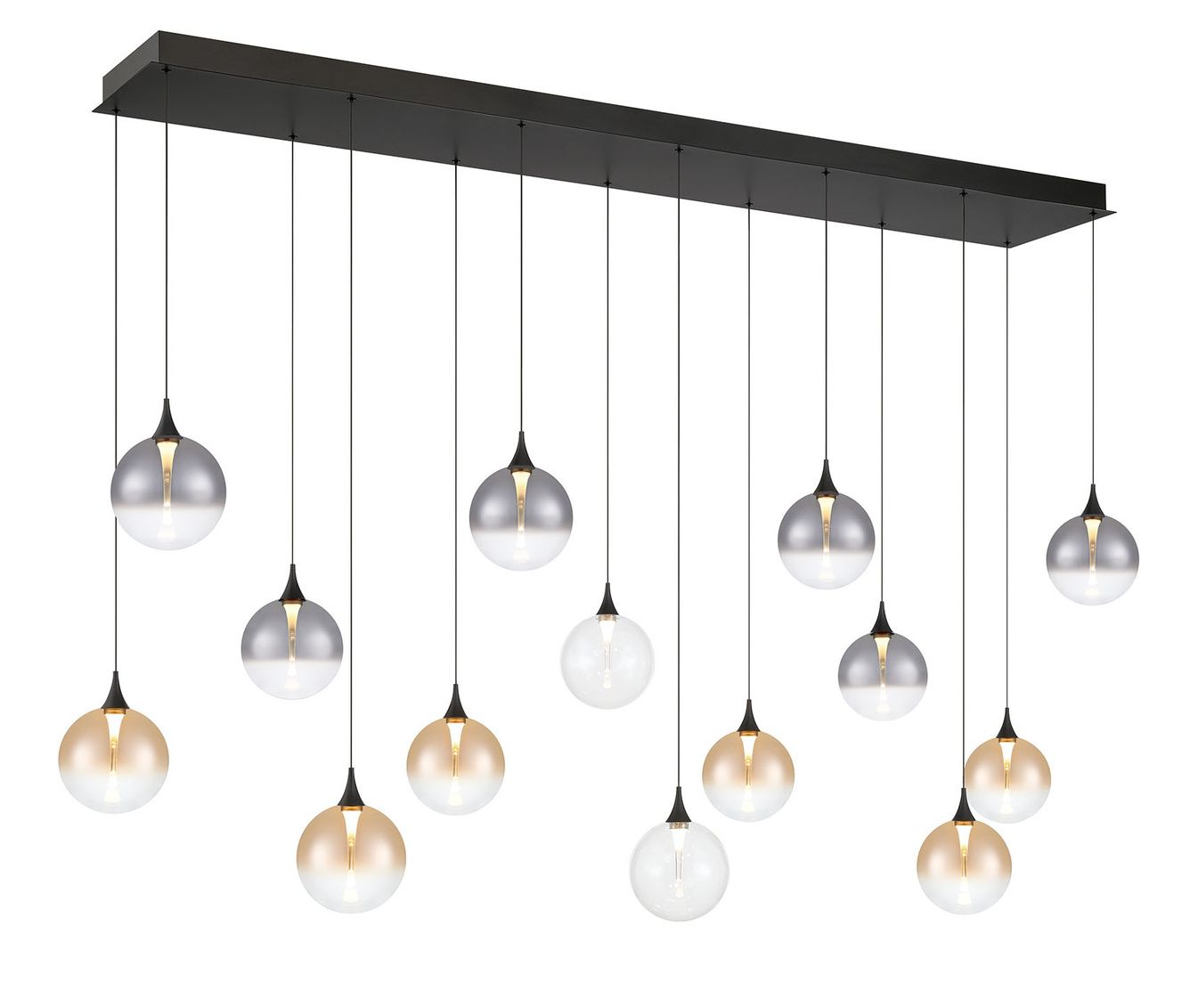 Image 2 Eurofase Iissa, Chandelier, 14-Light, 72", Matte Black, Mixed Glass more views