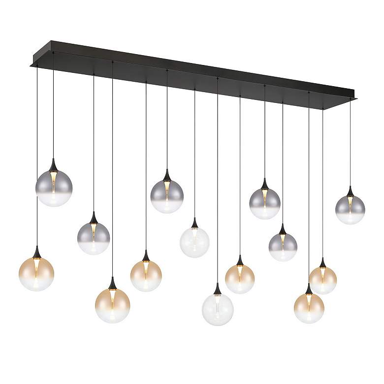 Image 2 Eurofase Iissa, Chandelier, 14-Light, 72", Matte Black, Mixed Glass more views