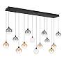 2_Eurofase Iissa, Chandelier, 14-Light, 72", Matte Black, Mixed Glass more views