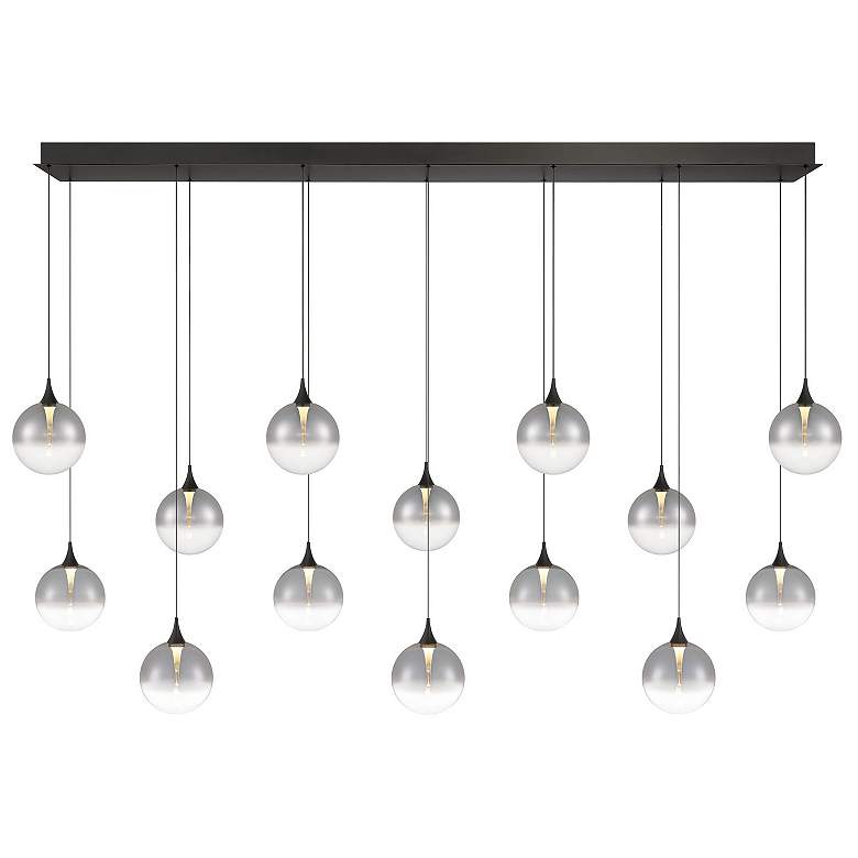 Image 1 Eurofase Iissa, Chandelier, 14-Light, 72", Matte Black, Smoked Glass